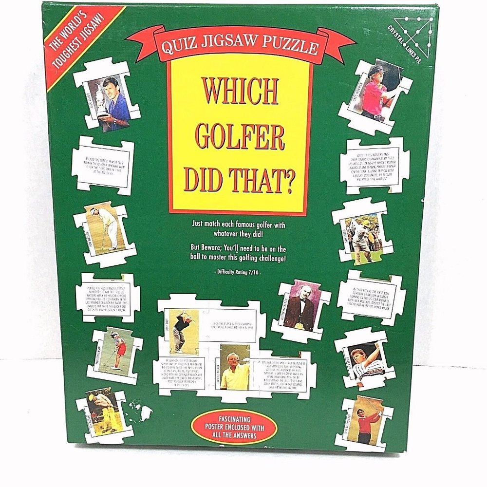 Which Golfer Did That? Quiz Jigsaw Puzzle Poster With Answers Included 252 Piece